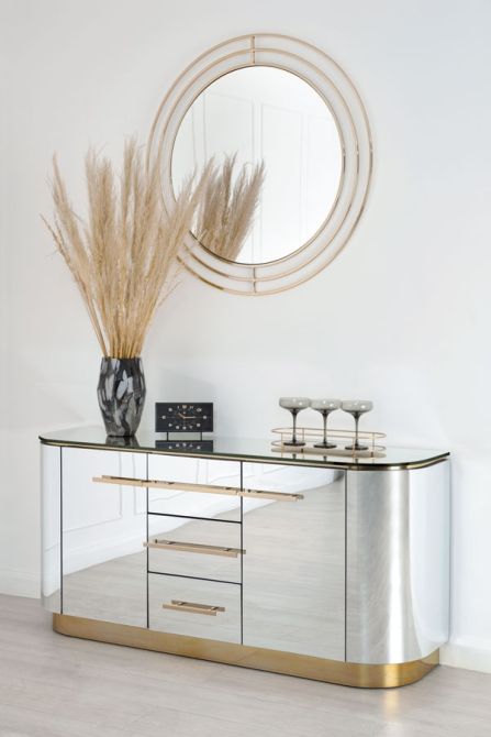 Anastasia Buffet en verre trempé, détail laiton-view2