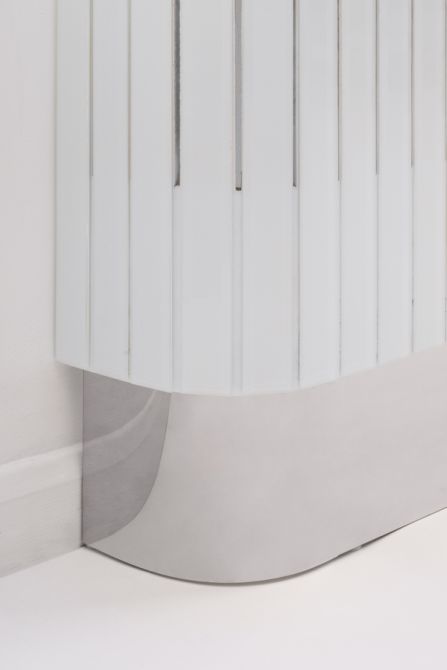 Anastasia Verstelbare Radiator Ombouw van Wit Glas - Zilver-view4