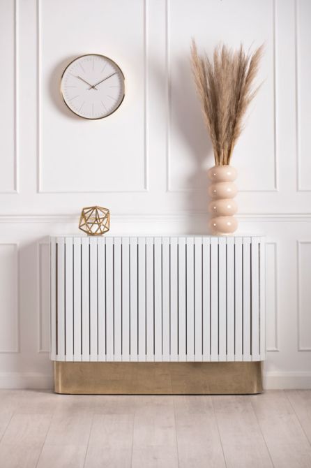 Anastasia White Glass Radiator Cover - Brass