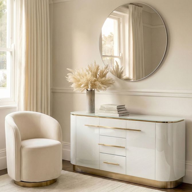 Anastasia Credenza/Buffet Bianca - Ottone-view2