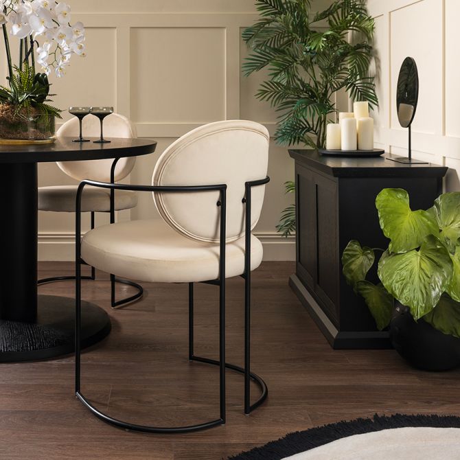 (ID:37426) Angelica chair- S-2120/2123 - Chalk - Black frame-view2