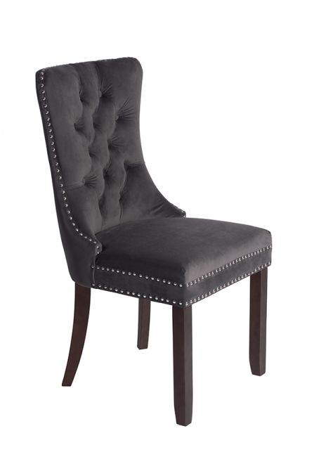 Antoinette Smoke Grey Dining Chair, Grey Dining Chairs With Handles On Back