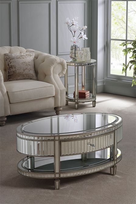 Antoinette Toughened Mirror Coffee Table - Image #0