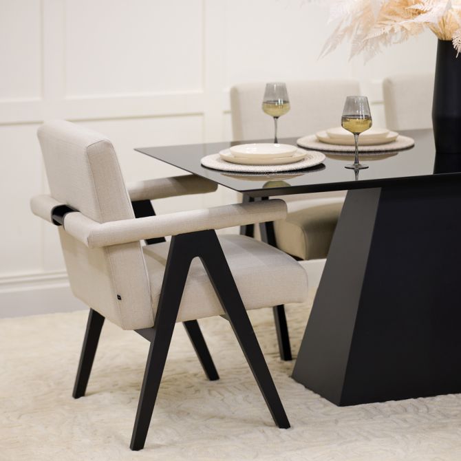 Archie Chaise de salle à manger  –  Limestone-view2