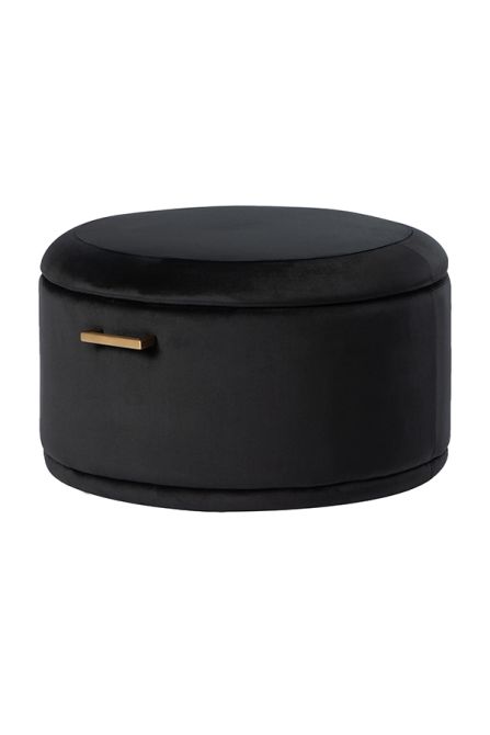 Aria Brass Coffee Table and Storage Ottoman Black - Set - Image #0