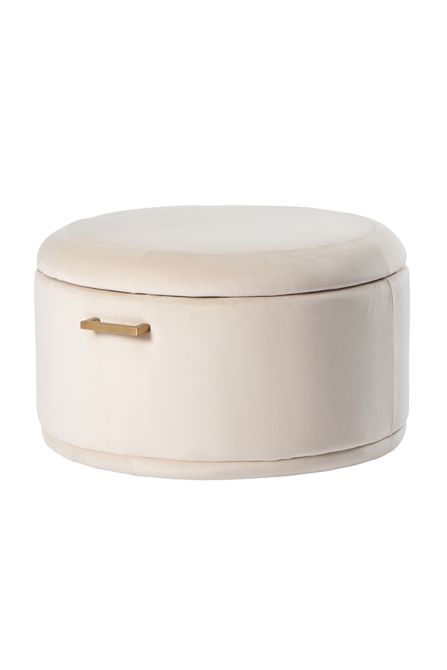 Aria Set de table basse et rangement ottoman, laiton - Craie-view7