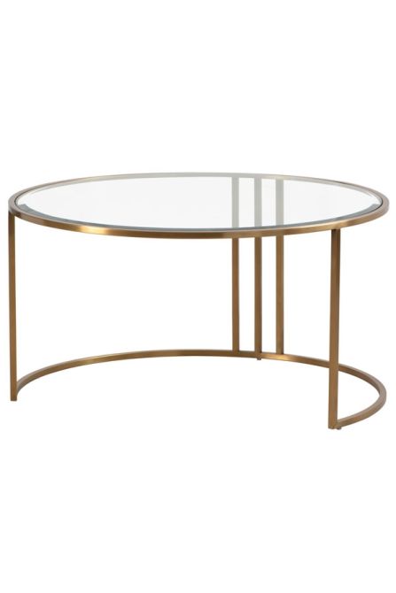 Aria Set de table basse et rangement ottoman, laiton - Craie-view4