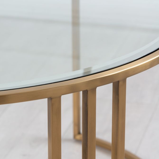 Aria Tavolino da caffè e Ottomana salvaspazio - Nera e Ottone - Set-view6