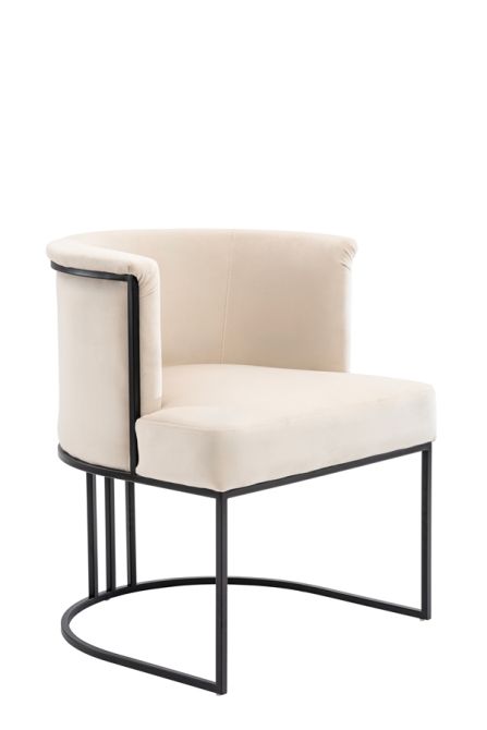 Aria Esszimmerstuhl – Kreideweiß – Schwarze Basis-view2