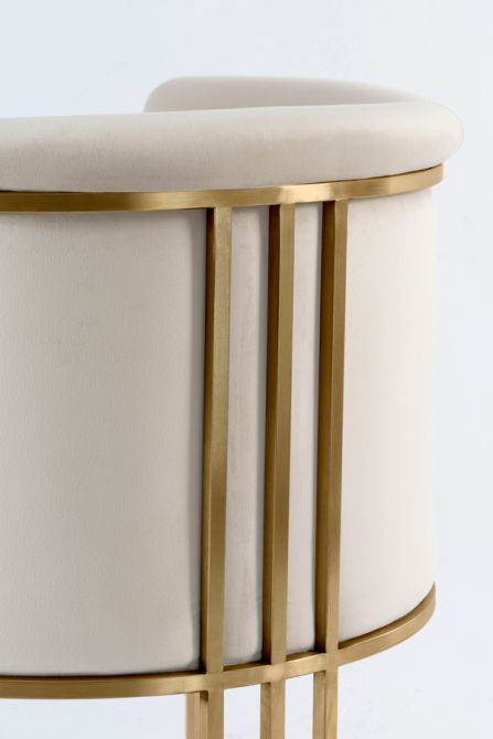 Aria Tub Chair - Chalk - Brass - Image #0