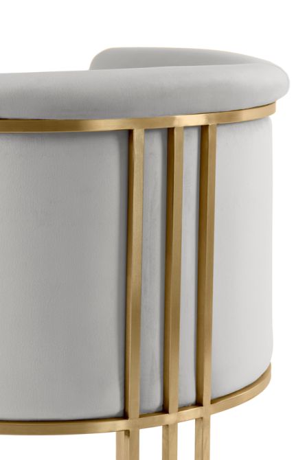 Aria Tub Chair - Dove Grey - Brass - Image #0