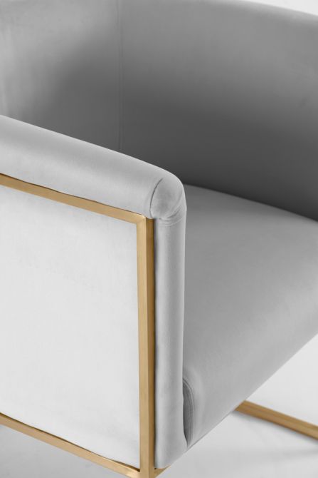 Aria Tub Chair - Dove Grey - Brass - Image #0