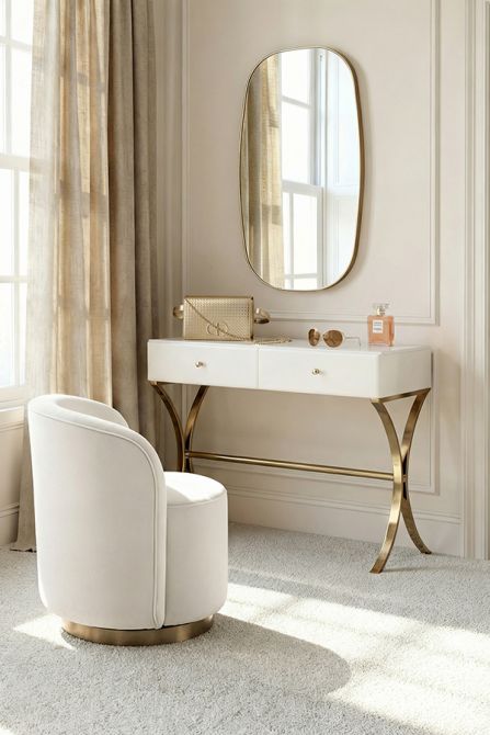 Aurelia Console Van Wit Glas en Champagne Goud-view2