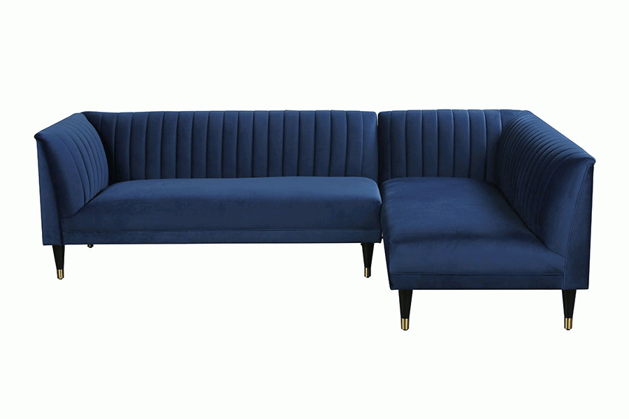 Baxter Right Hand Corner Sofa Navy Blue