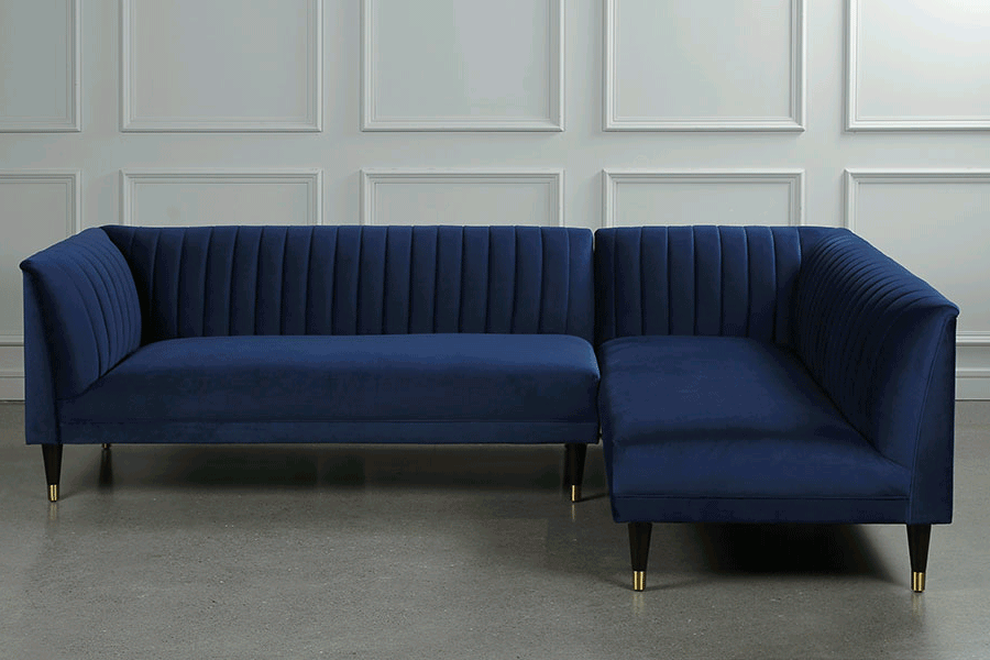 Baxter Right Hand Corner Sofa – Navy Blue - Image #0