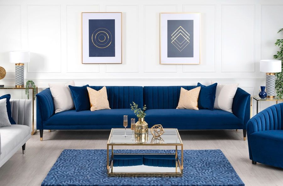 Baxter Six Seat Sofa – Navy Blue - Image #0
