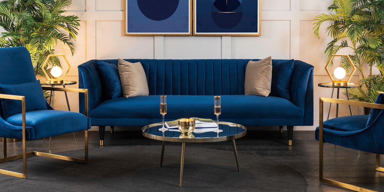 Baxter 3-Sitzer Sofa - Marineblau-view2