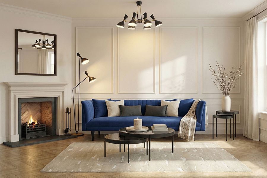 Baxter 3-Sitzer Sofa - Marineblau-view2