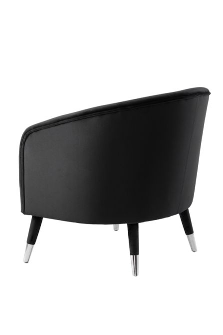 Bellucci Armchair - Black - Silver Caps-view3