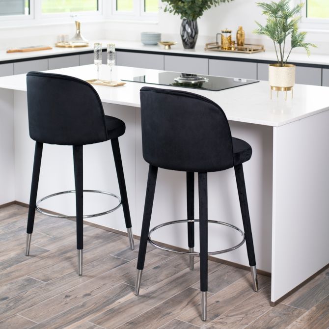 (ID:37292) Bellucci Counter stool-J-1178- Black Shiny Silver-view2