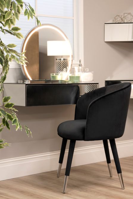 Bellucci Esszimmerstuhl – Schwarz  - Silberkappen-view5