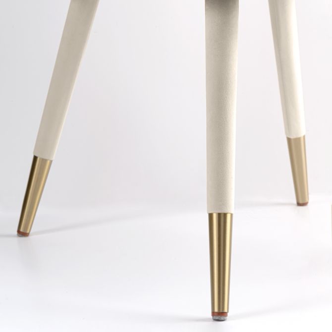 Bellucci Dining Chair - Chalk- Brass Caps - Image #0