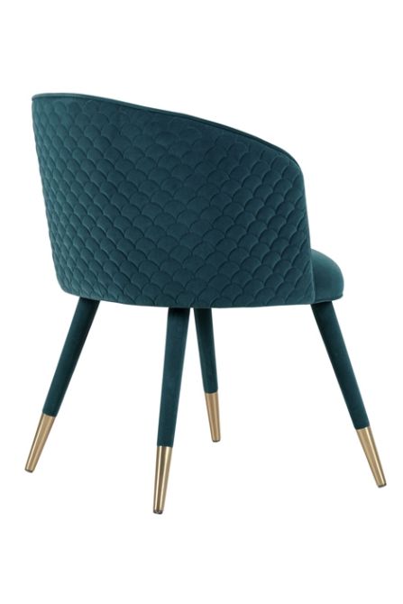 Bellucci Scales Dining Chair - Peacock - Brass Caps - Image #0
