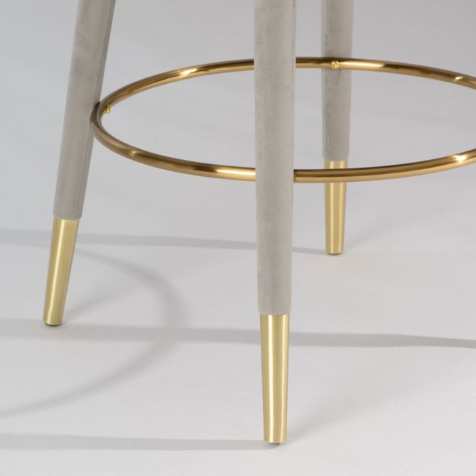 Bellucci Counterstol - Dove Grey - Detaljer i Mässing -view5