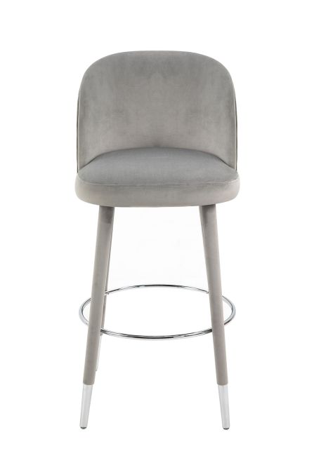 Bellucci Tabouret de comptoir, extrémités argent- Gris colombe-view4