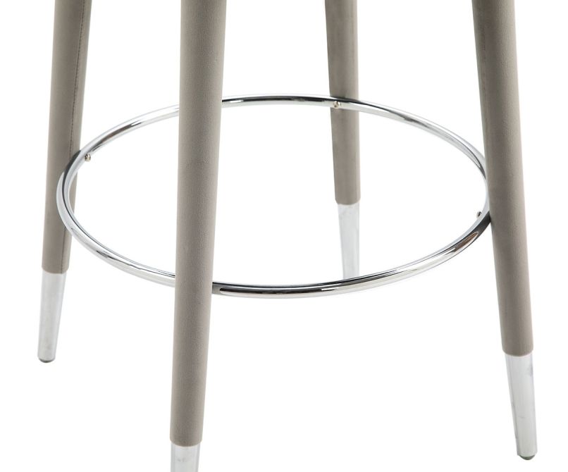 Bellucci Tabouret de comptoir, extrémités argent- Gris colombe-view5