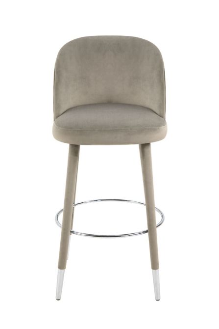 Bellucci Tabouret de comptoir, extrémités argent -Taupe-view3