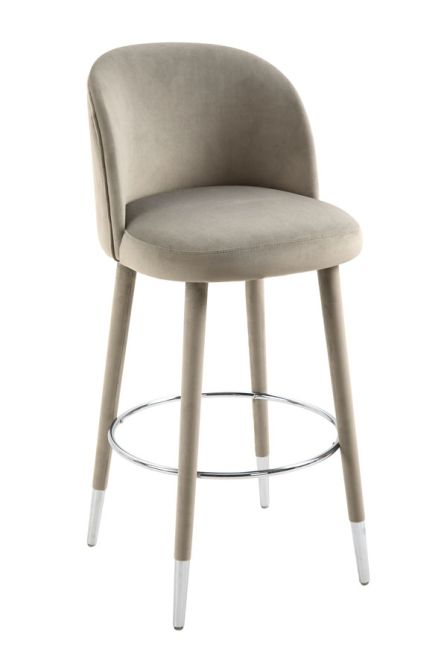 Bellucci Tabouret de comptoir, extrémités argent -Taupe-view4