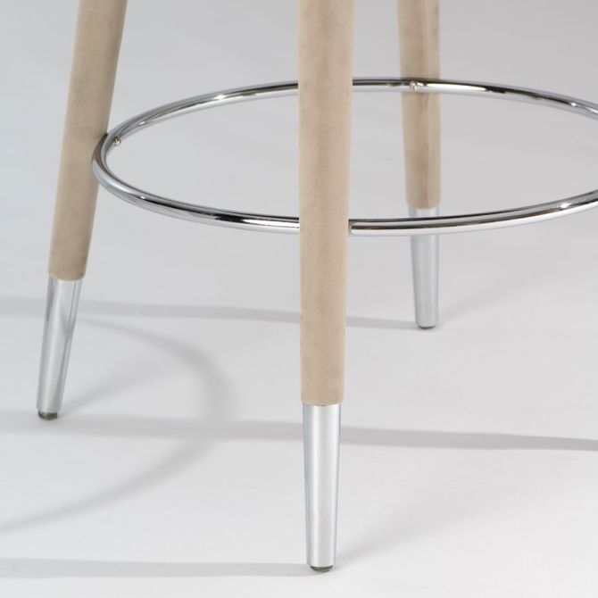 Bellucci Tabouret de comptoir, extrémités argent -Taupe-view5
