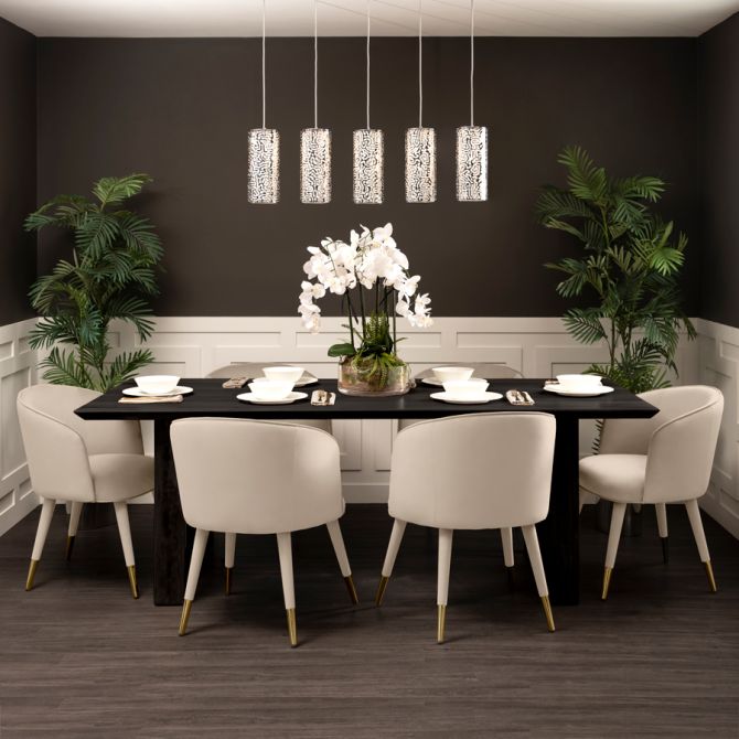 Bellucci chaise, extrémités laiton- Craie-view2