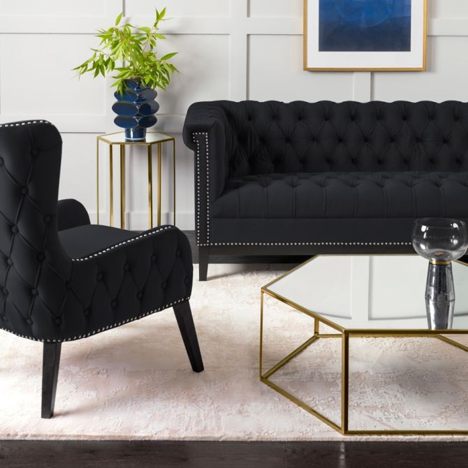 Bergmann 2-Zitsbank Zwart-view2