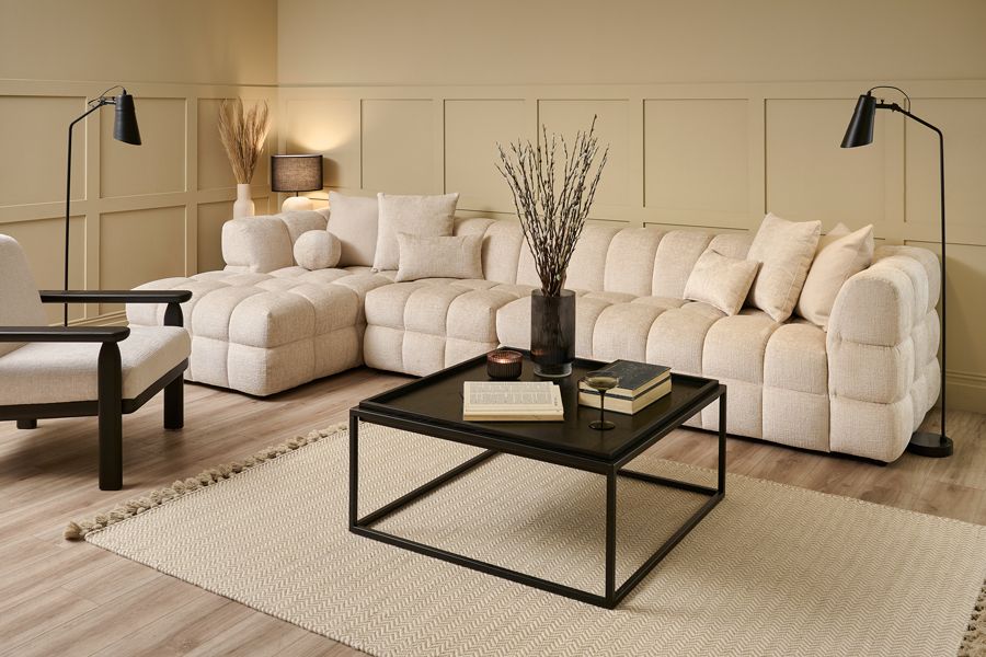 Berlin Extra Large Canapé d'angle gauche - Chenille taupe clair-view2