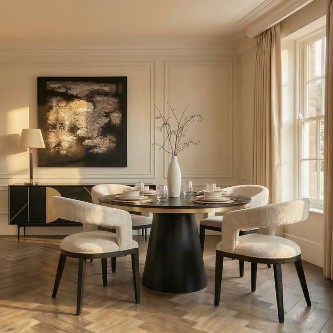 Brewster Esstisch 4-6 Sitzplätze - Schwarz-view2