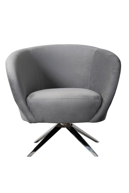 Brodie Chaise pivotante, base argent - Gris colombe-view4