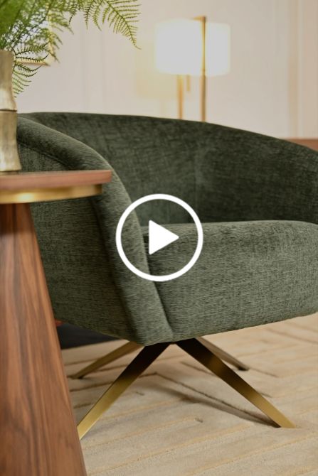 Brodie Drehstuhl – Waldgrün – Messinggestell-view4