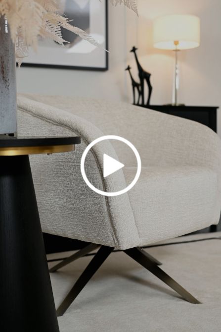 Brodie Swivel Chair – Light Taupe Chenille – Bronze Base-view3