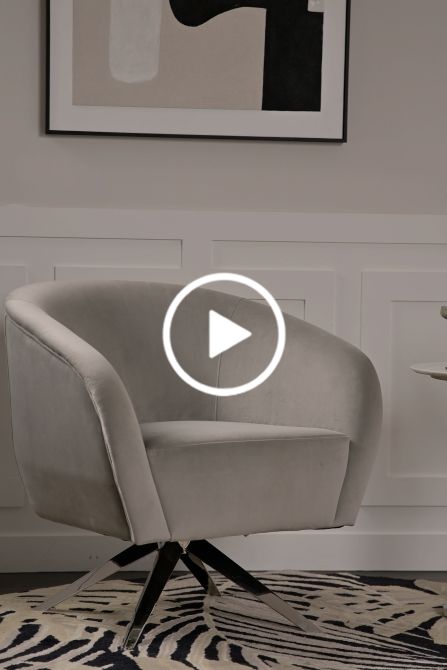 Brodie Chaise pivotante, base argent - Gris colombe-view3