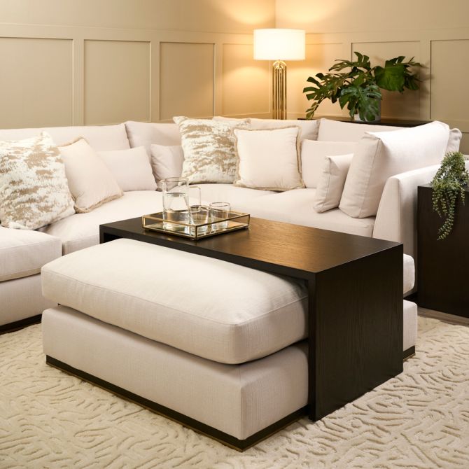 Burbank Footstool with Layered Coffee Table-view2
