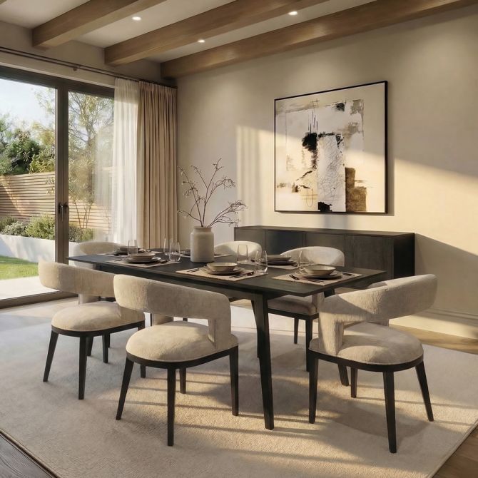 Madison Silla de Comedor  – Taupe Claro – Estructura Negra-view2