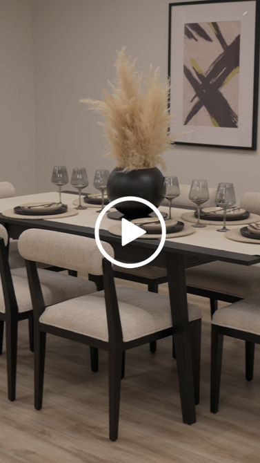 Capri Black Extending Dining Table and 6 Hera Chairs-view8