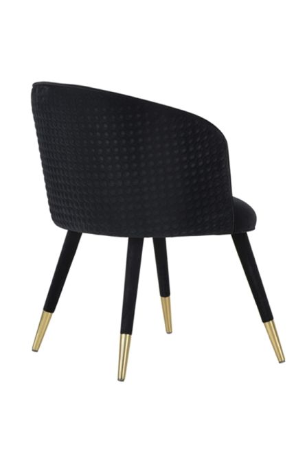 Bellucci Circles Dining Chair - Black - Brass Caps - Image #0