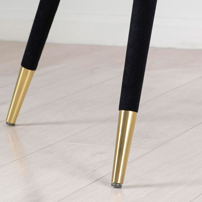 Bellucci Esszimmerstuhl - Punktemuster – Schwarz  - Messingkappen-view6