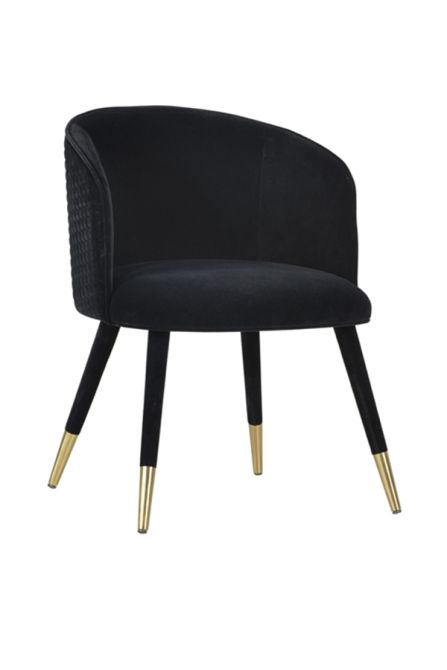 chaise Bellucci-motifs circulaires- Noir-Extrémités dorées - Image #0
