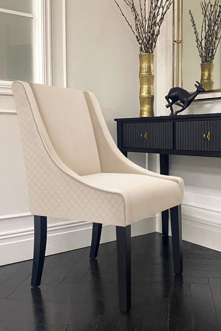 Chatsworth Esszimmerstuhl – Kreideweiß - Diamant-view3