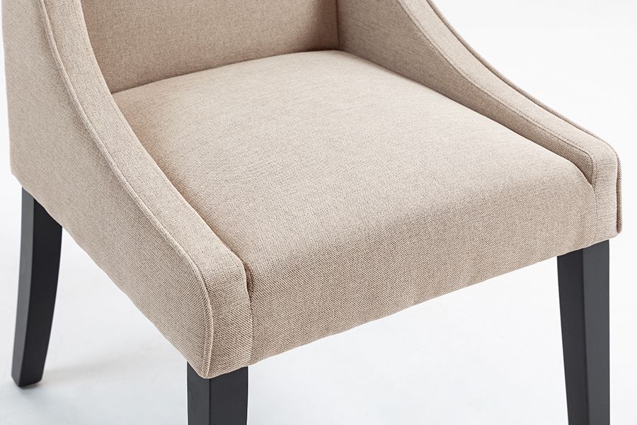 Sia 4-6 Seat Dining Table and 4 Chatsworth Dining Chairs - Taupe-view6