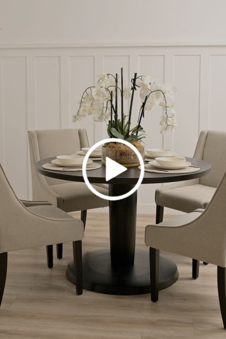 Sia 4-6 Seat Dining Table and 4 Chatsworth Dining Chairs - Taupe-view4